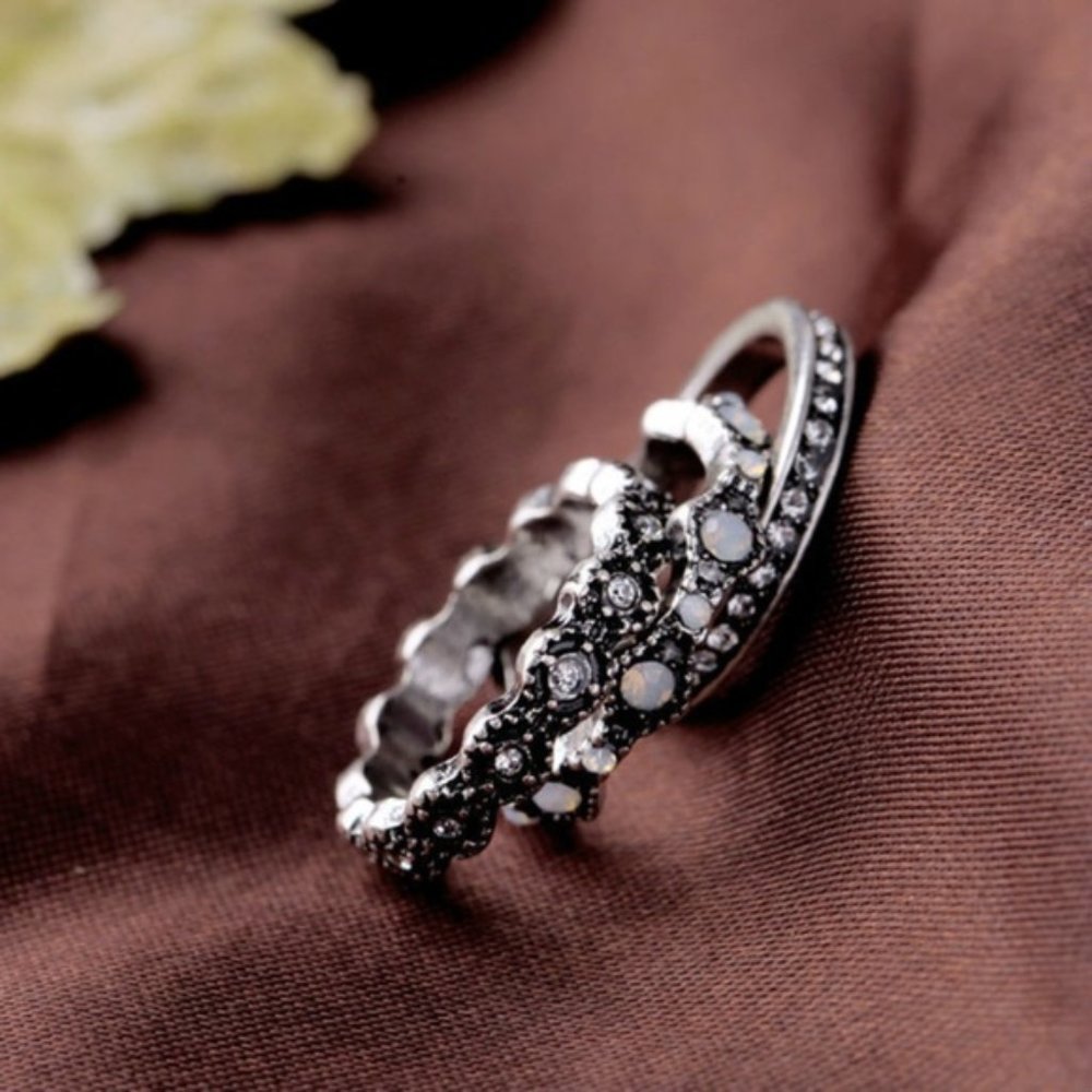 Silver Set of 3 Stacking Rings - Picture 2 of 6